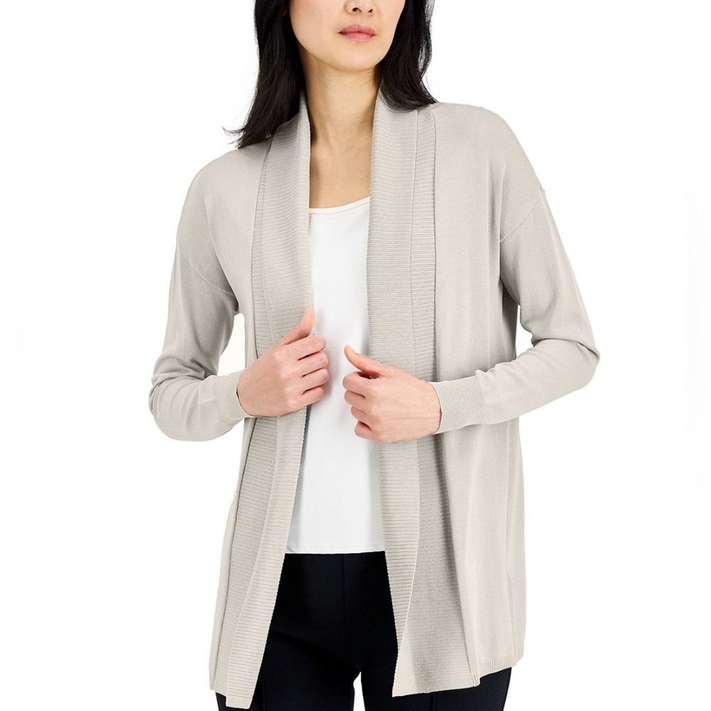 Alfani Cala Lily While Open Front Cardigan Sweater (L)